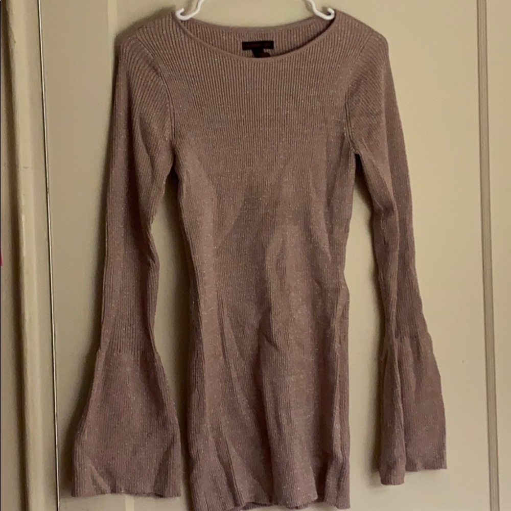 NWT Material Girl Rose shiny long sleeve dress